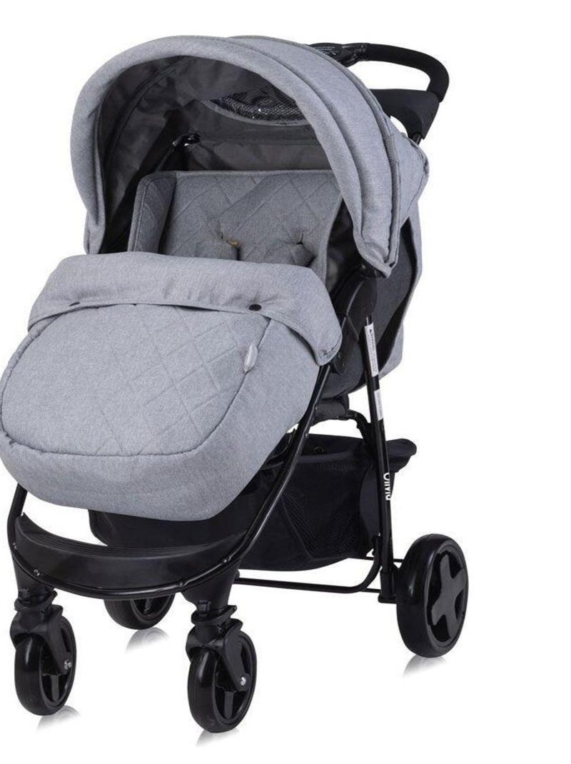 Poussette compacte citadine - canne avec couvre-jambes - Olivia  - gris Gris - Kiabi