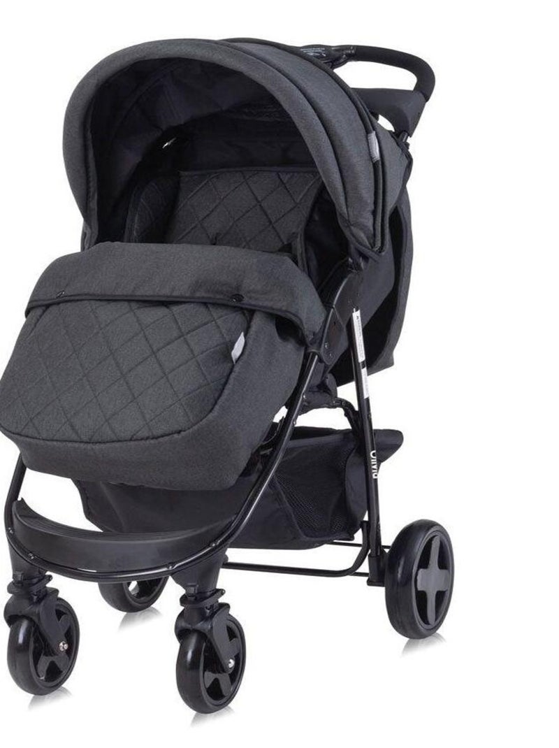 Poussette compacte citadine - canne avec couvre-jambes - Olivia  - noir Noir - Kiabi