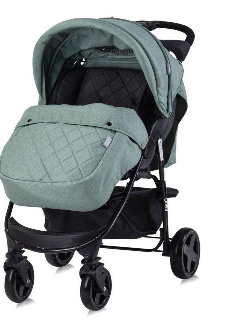 Poussette compacte citadine - canne avec couvre-jambes - Olivia  - vert Vert - Kiabi