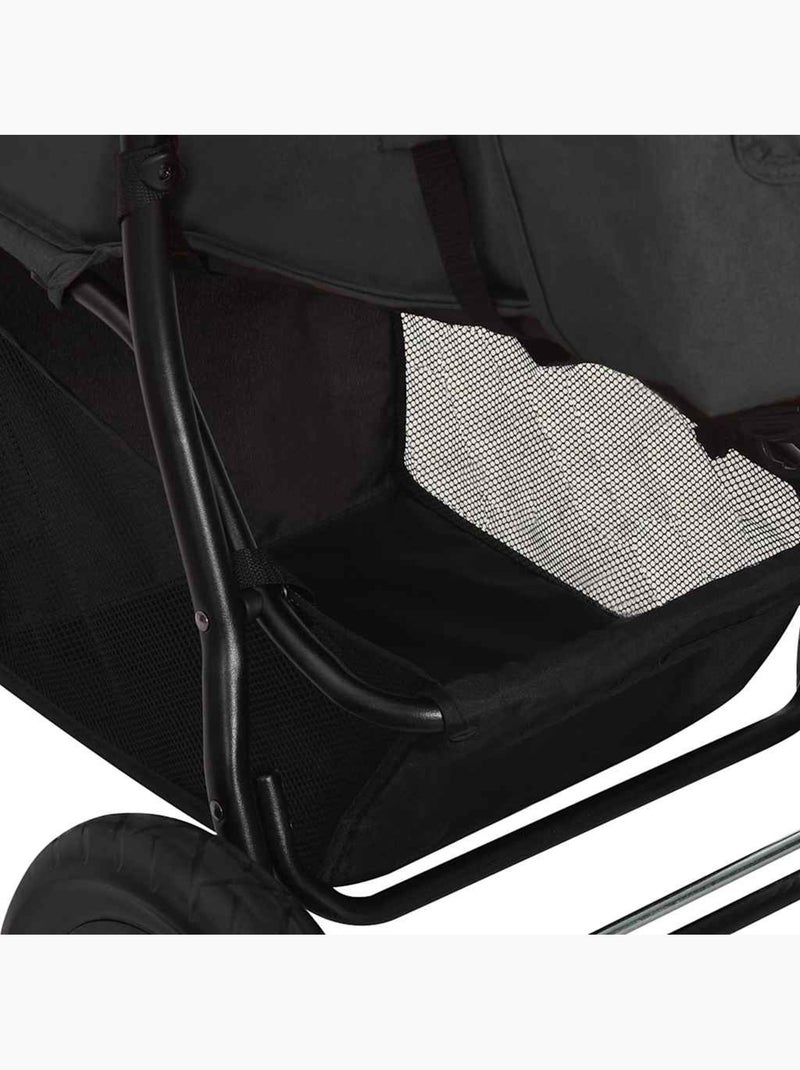 Poussette compacte en acier à pliage une main - vidaxl gris anthracite - Kiabi