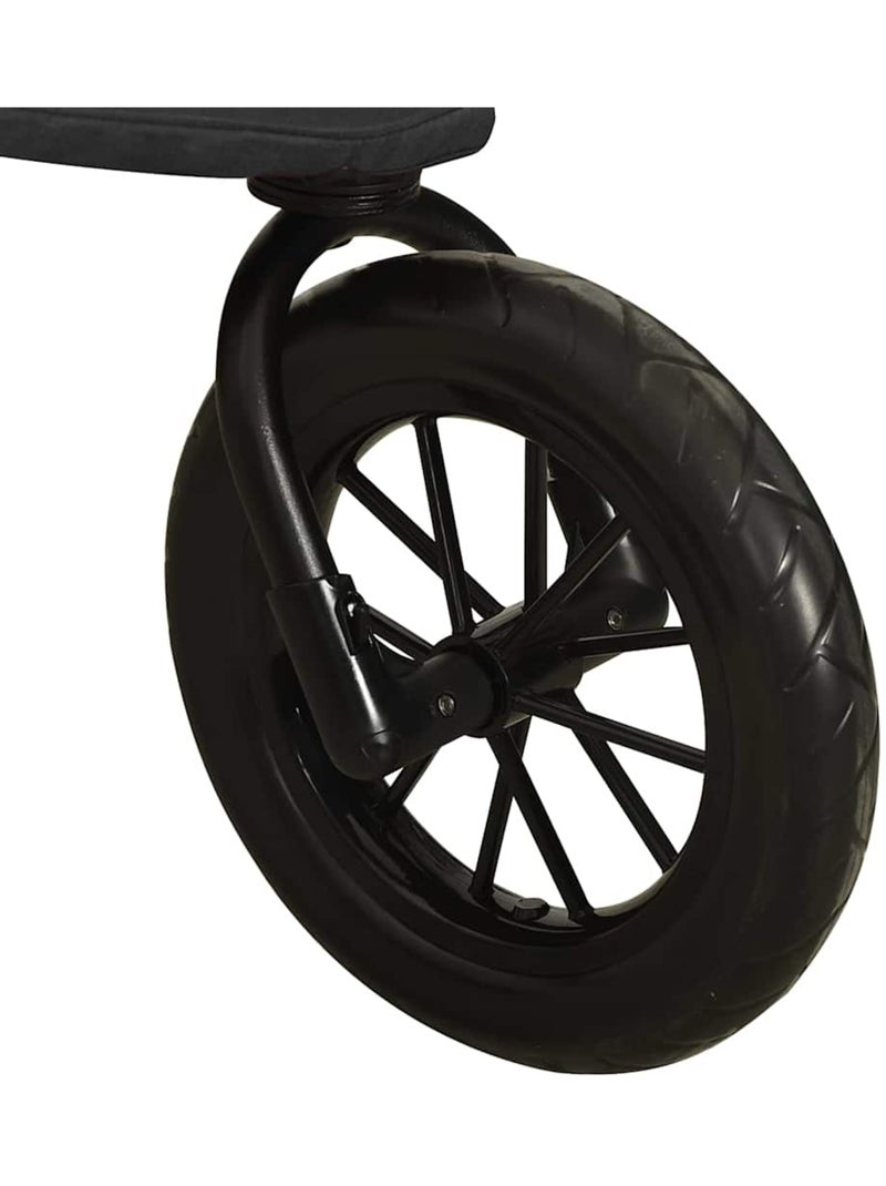 Poussette compacte en acier à pliage une main - vidaxl gris anthracite - Kiabi