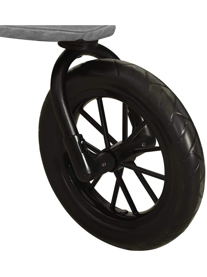 Poussette compacte en acier à pliage une main - vidaxl Gris - Kiabi