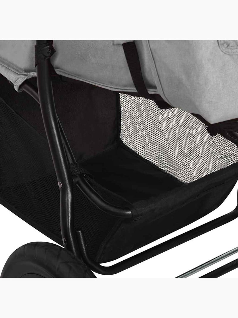 Poussette compacte en acier à pliage une main - vidaxl Gris - Kiabi