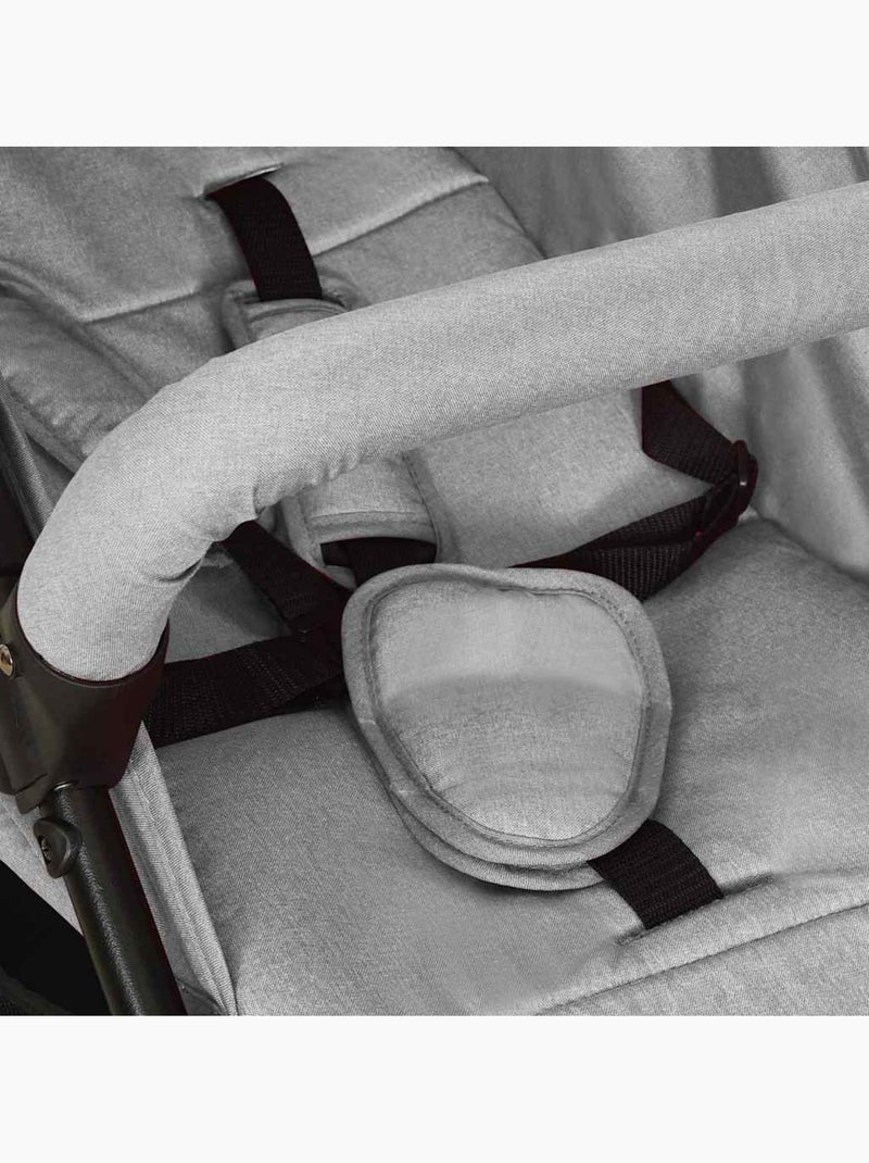 Poussette compacte en acier à pliage une main - vidaxl Gris - Kiabi