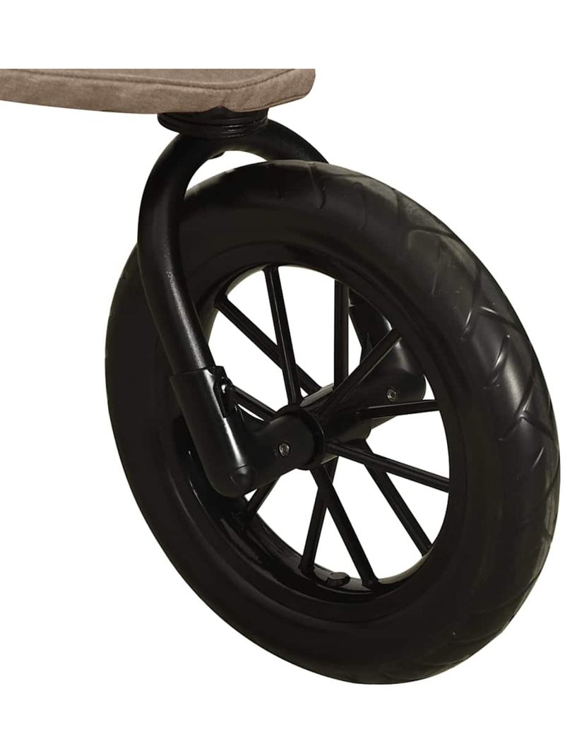 Poussette compacte en acier à pliage une main - vidaxl Taupe - Kiabi