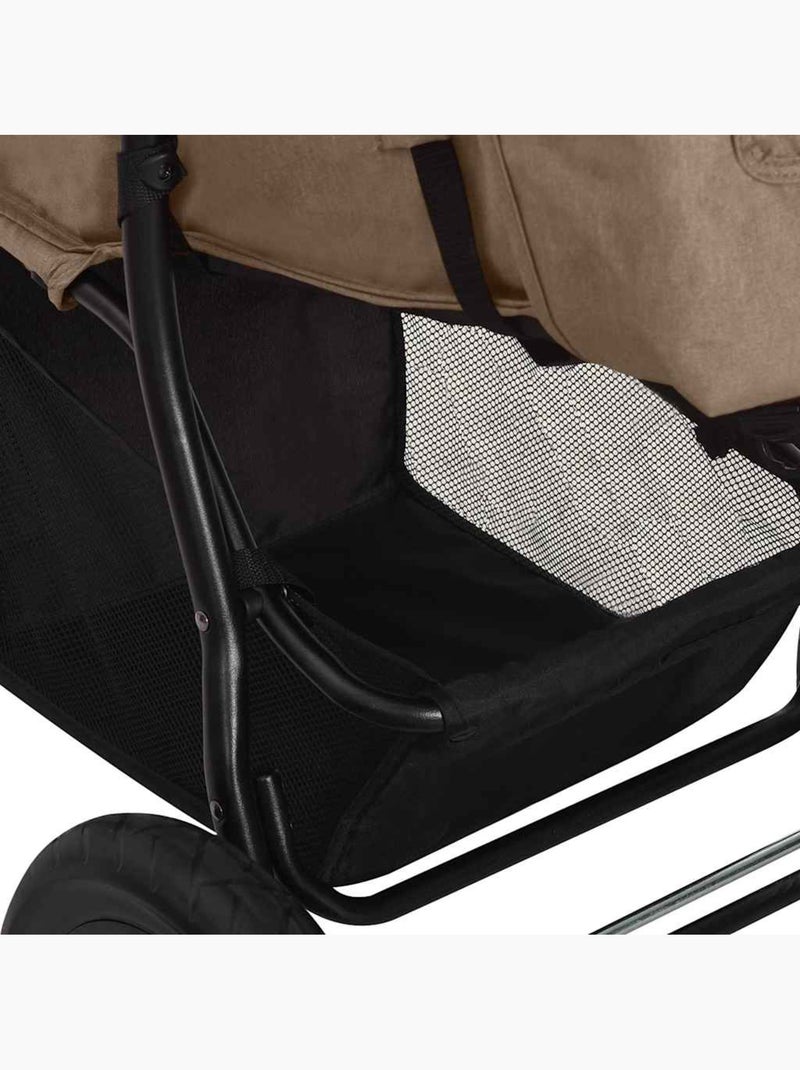 Poussette compacte en acier à pliage une main - vidaxl Taupe - Kiabi