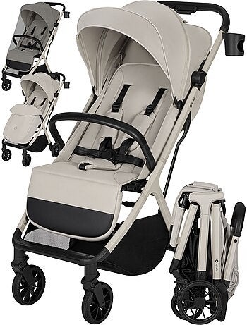 Poussette compacte LIONELO Cloe Plus - Grandes roues - Pliage automatique - Ventilation