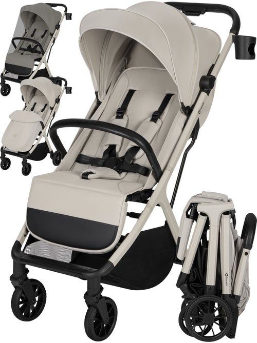Poussette compacte LIONELO Cloe Plus - Grandes roues - Pliage automatique - Ventilation - Kiabi