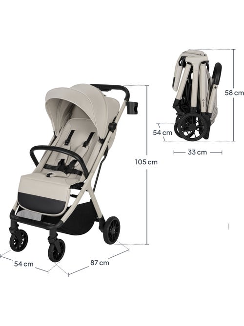Poussette compacte LIONELO Cloe Plus - Grandes roues - Pliage automatique - Ventilation - Kiabi
