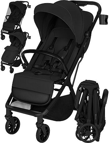 Poussette compacte LIONELO Cloe Plus - Grandes roues - Pliage automatique - Ventilation