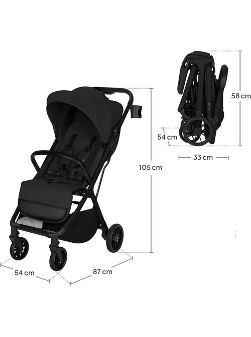 Poussette compacte LIONELO Cloe Plus - Grandes roues - Pliage automatique - Ventilation - Kiabi
