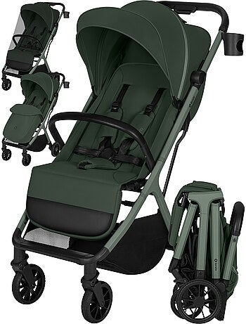 Poussette compacte LIONELO Cloe Plus - Grandes roues - Pliage automatique - Ventilation