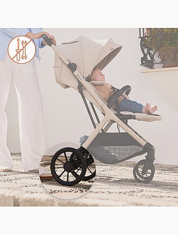 Poussette compacte LIONELO Cloe Plus - Grandes roues - Pliage automatique - Ventilation