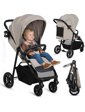 Poussette compacte LIONELO Emerald - Légère - Amortissements - Pliage à une main - Grand panier
