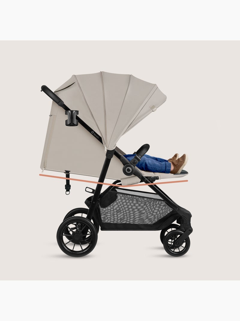 Poussette compacte LIONELO Emerald - Légère - Amortissements - Pliage à une main - Grand panier Beige - Kiabi