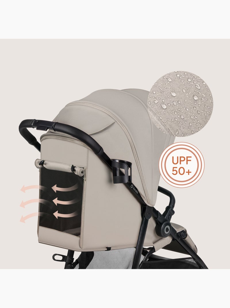 Poussette compacte LIONELO Emerald - Légère - Amortissements - Pliage à une main - Grand panier Beige - Kiabi