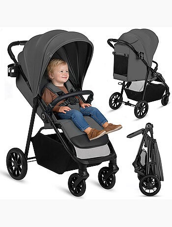 Poussette compacte LIONELO Emerald - Légère - Amortissements - Pliage à une main - Grand panier