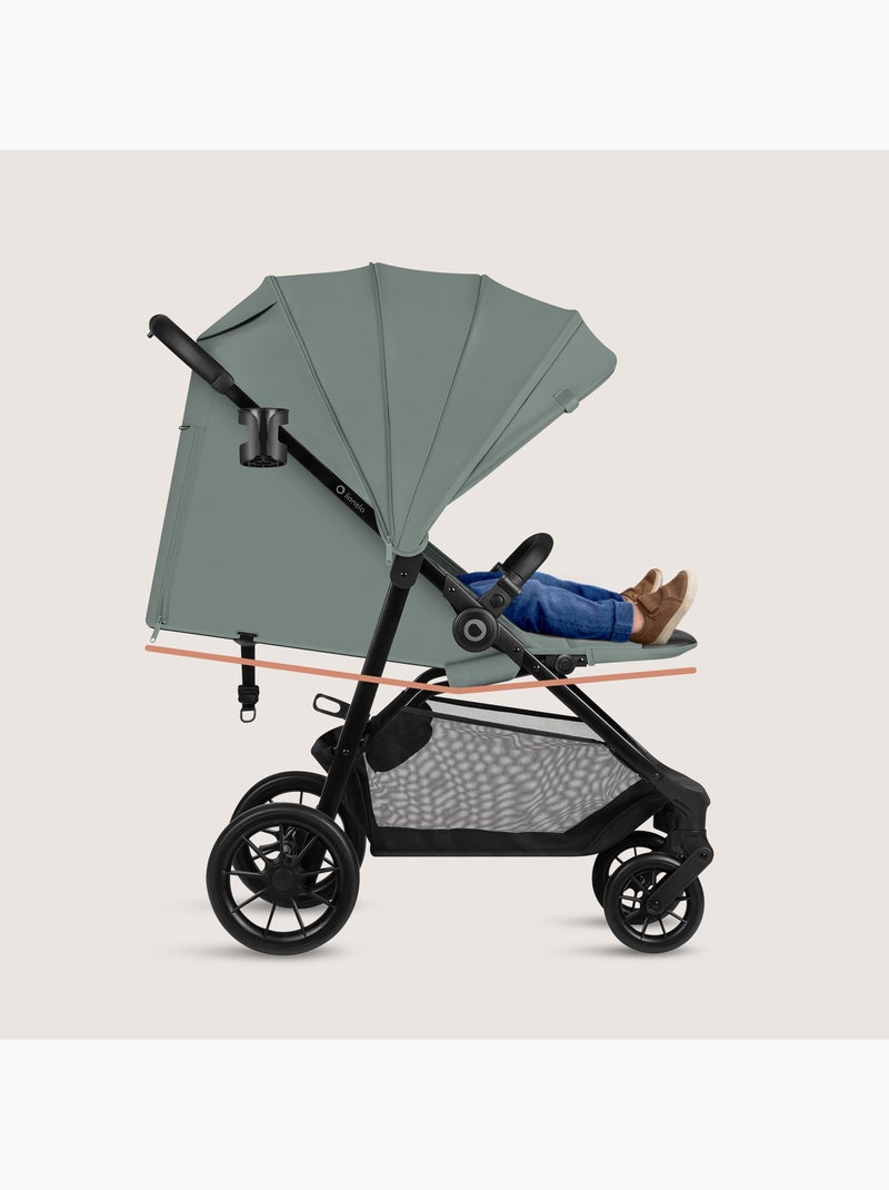 Poussette compacte LIONELO Emerald - Légère - Amortissements - Pliage à une main - Grand panier Vert - Kiabi