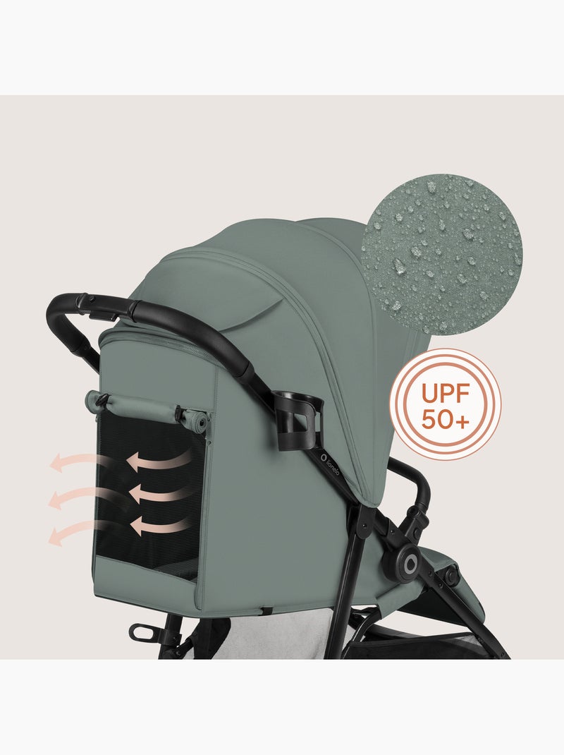 Poussette compacte LIONELO Emerald - Légère - Amortissements - Pliage à une main - Grand panier Vert - Kiabi