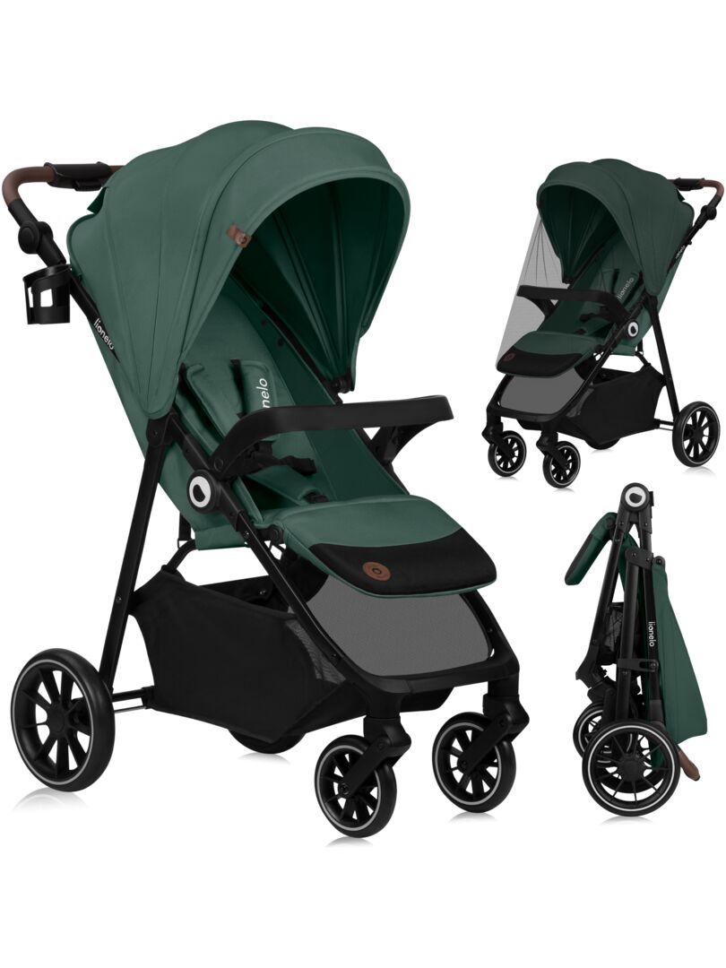 Poussette compacte LIONELO Emma One -6-48 mois - Pliage rapide - Dossier inclinable - Moustiquaire Vert - Kiabi