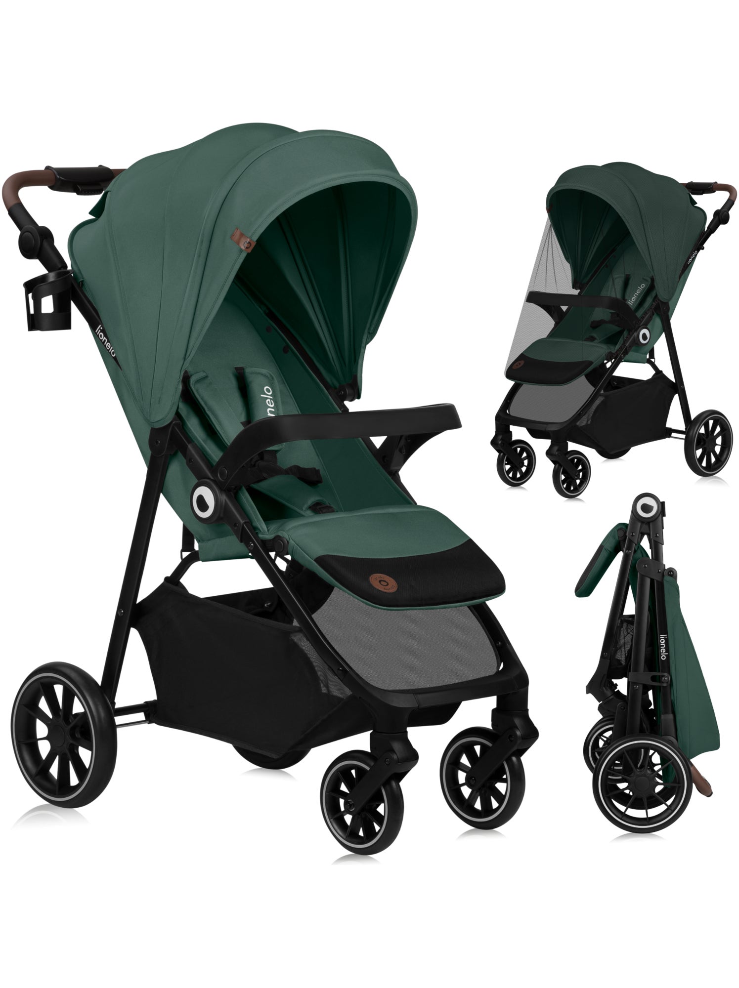 Poussette compacte LIONELO Emma One 6 48 mois Pliage rapide Dossier inclinable Moustiquaire Vert Kiabi 174.99