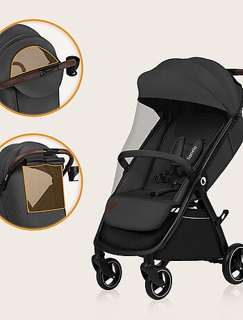 Poussette compacte LIONELO Ingrid - Amortissements - Jusqu'à 22 Kg - Légère & pliable