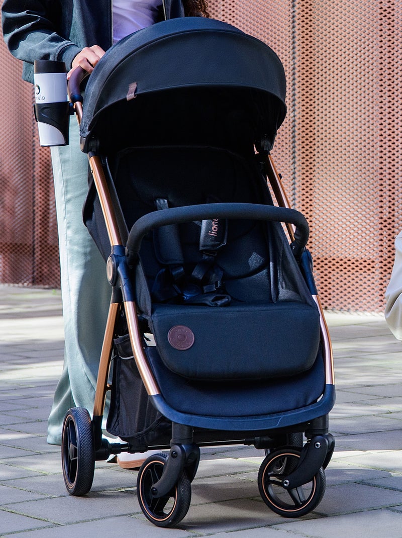 Poussette compacte LIONELO Ingrid - Amortissements - Jusqu'à 22 Kg - Légère & pliable Noir Doré - Kiabi
