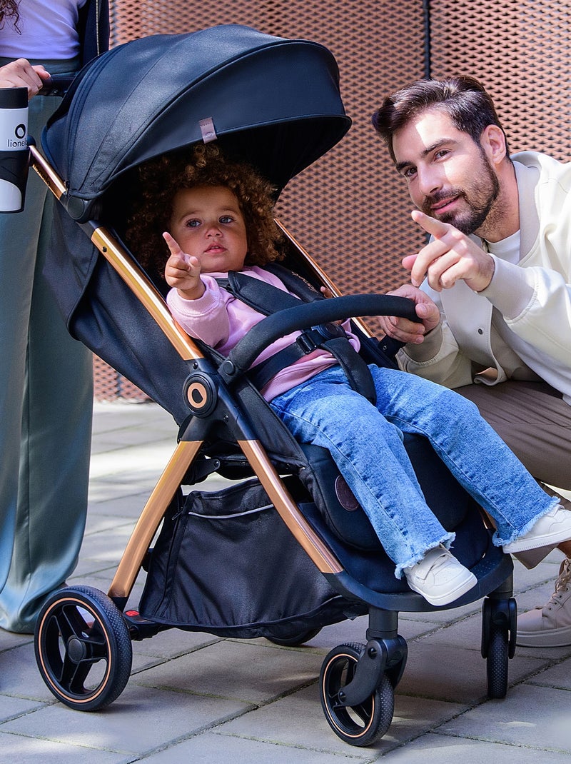 Poussette compacte LIONELO Ingrid - Amortissements - Jusqu'à 22 Kg - Légère & pliable Noir Vert Noir - Kiabi