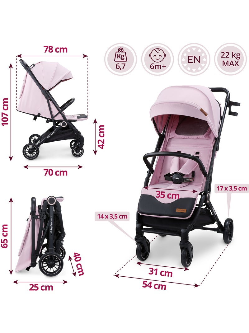 Poussette compacte pliable - moby-system, fonction valise lena pink pro Rose - Kiabi