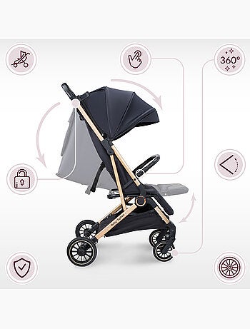 Poussette compacte pliable fonction valise lena gold pro moby-system