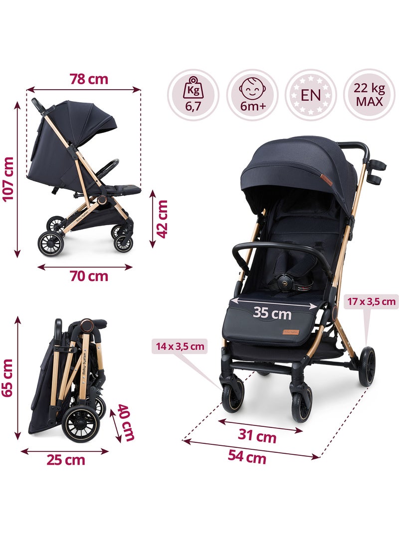 Poussette compacte pliable fonction valise lena gold pro moby-system Or - Kiabi