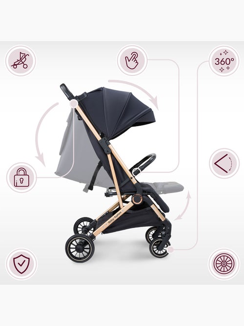 Poussette compacte pliable fonction valise lena gold pro moby-system - Kiabi Poussette compacte pliable fonction valise lena gold pro moby-system - Kiabi