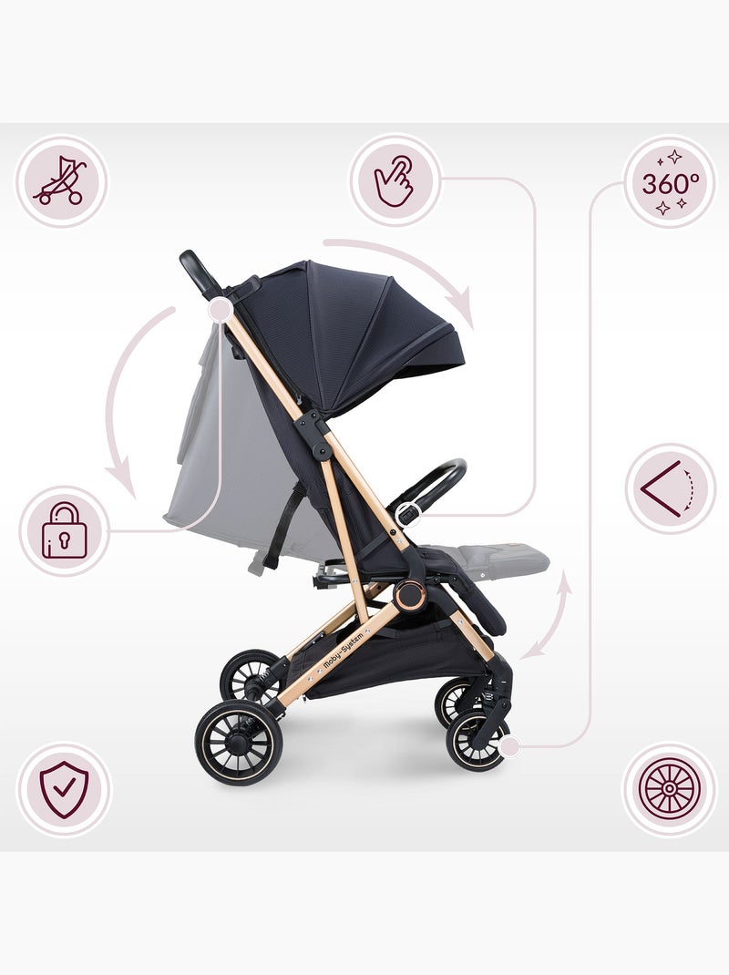 Poussette compacte pliable fonction valise lena gold pro moby-system Or - Kiabi
