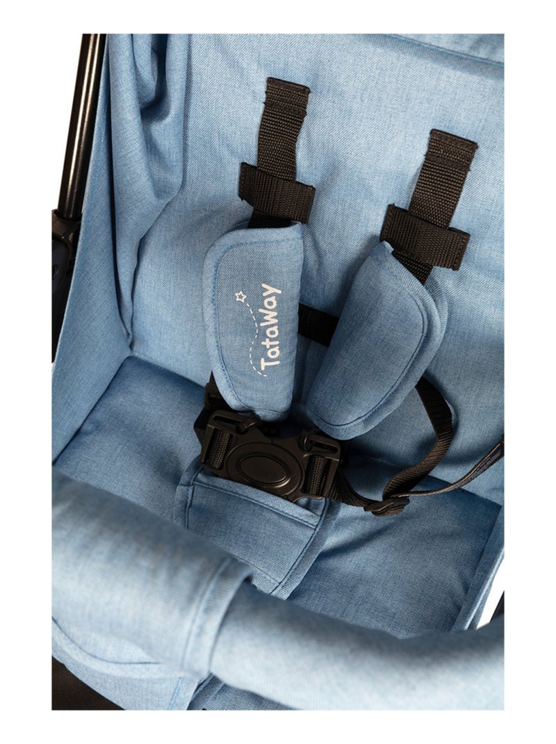 Poussette compacte promenade facile - Tataway Bleu Noir - Kiabi