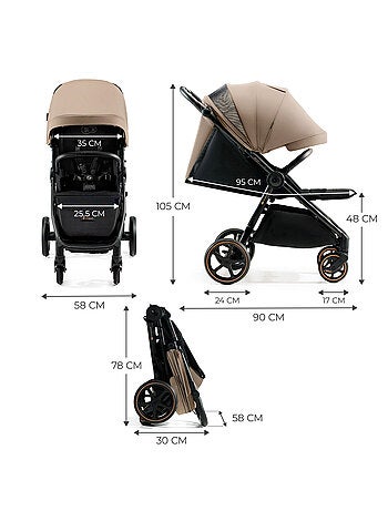 Poussette compacte suspension protection upf50+