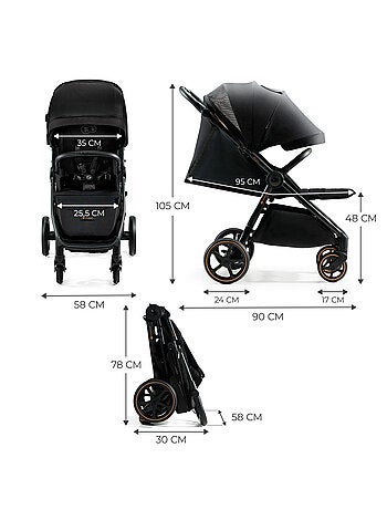 Poussette compacte suspension protection upf50+