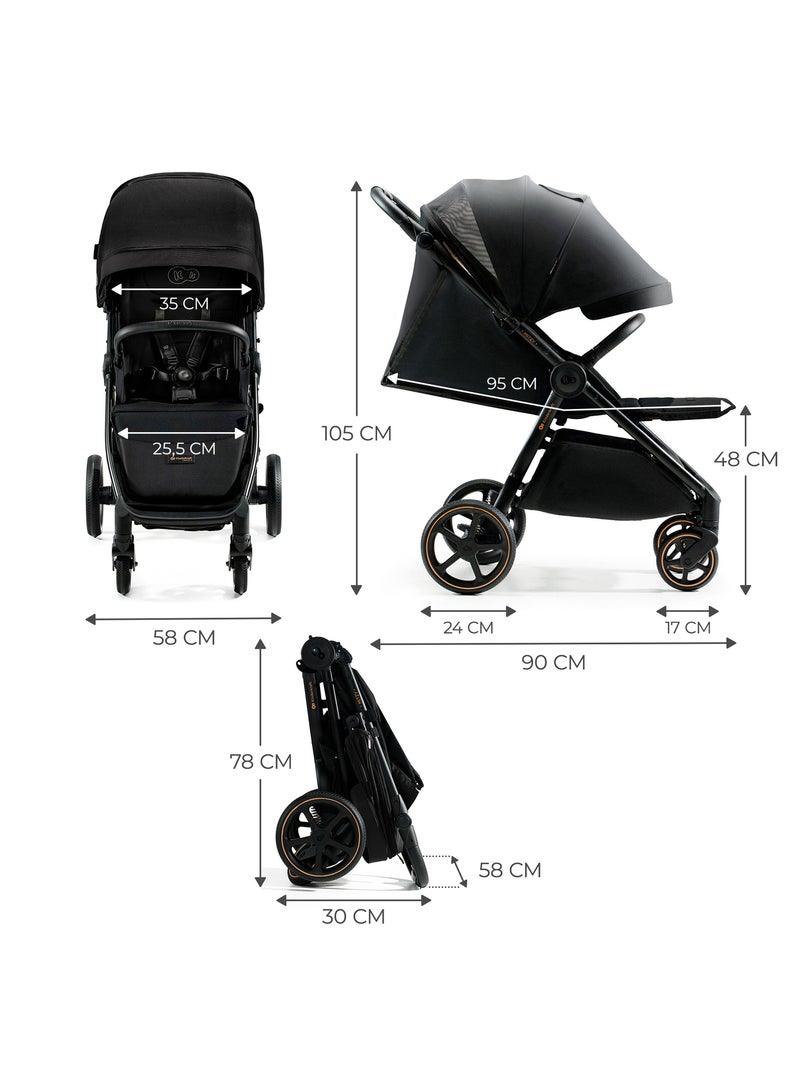 Poussette compacte suspension protection upf50+ Noir - Kiabi
