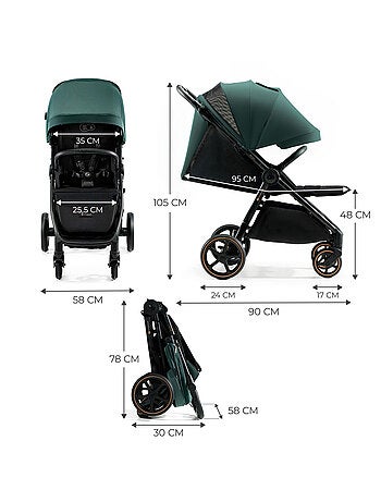 Poussette compacte suspension protection upf50+