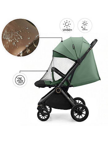 Poussette DAVE aluminium 9,5 kg, dossier 3 positions et moustiquaire incluse