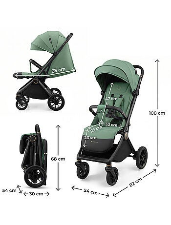 Poussette DAVE aluminium 9,5 kg, dossier 3 positions et moustiquaire incluse