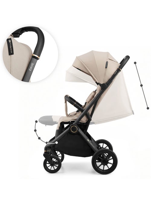 Poussette DAVE pliage automatique à une main, couchage 93 cm, harnais magnétique, 22 kg - Kiabi Poussette DAVE pliage automatique à une main, couchage 93 cm, harnais magnétique, 22 kg - Kiabi