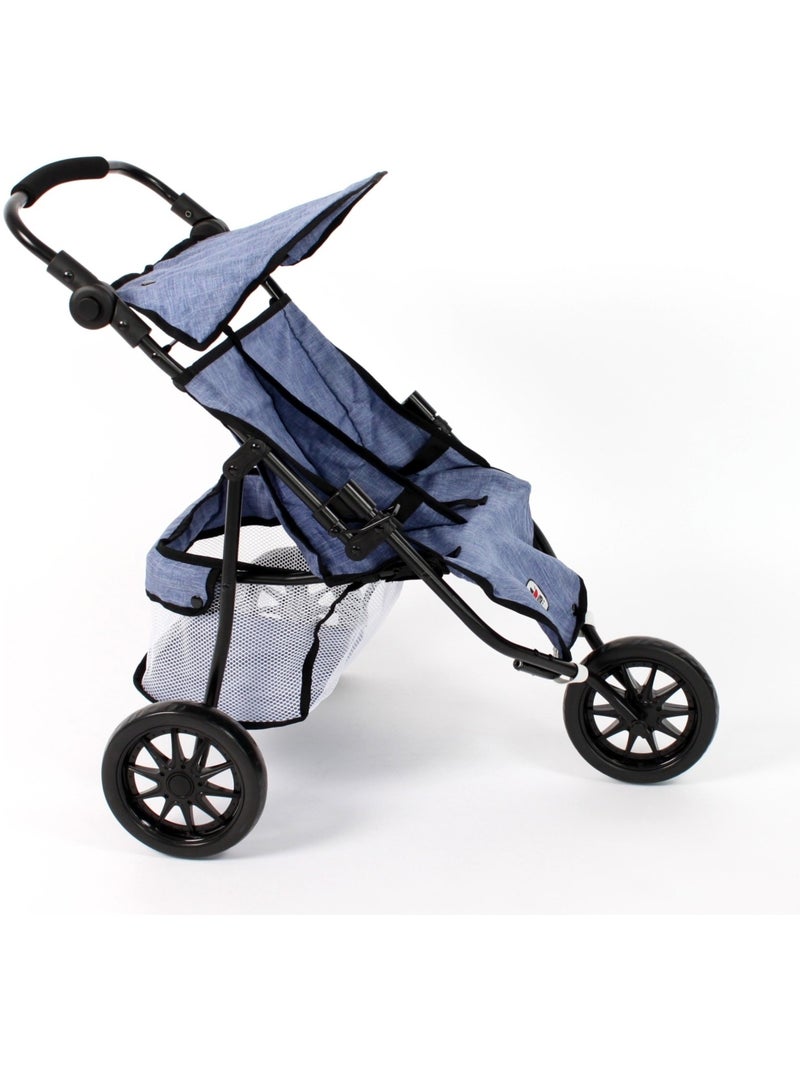 Poussette de jogging moderne à 3 roues pour poupées Bleu - Kiabi