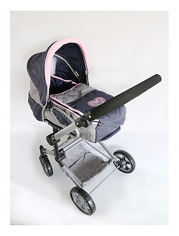 Poussette de poupée combinée JARA gris bleu foncé