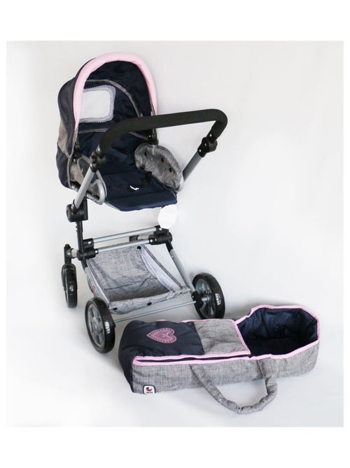 Poussette de poupée combinée JARA gris bleu foncé - Kiabi