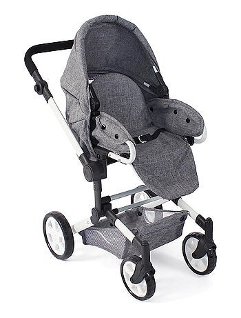 Poussette de poupée combinée JARA jean gris