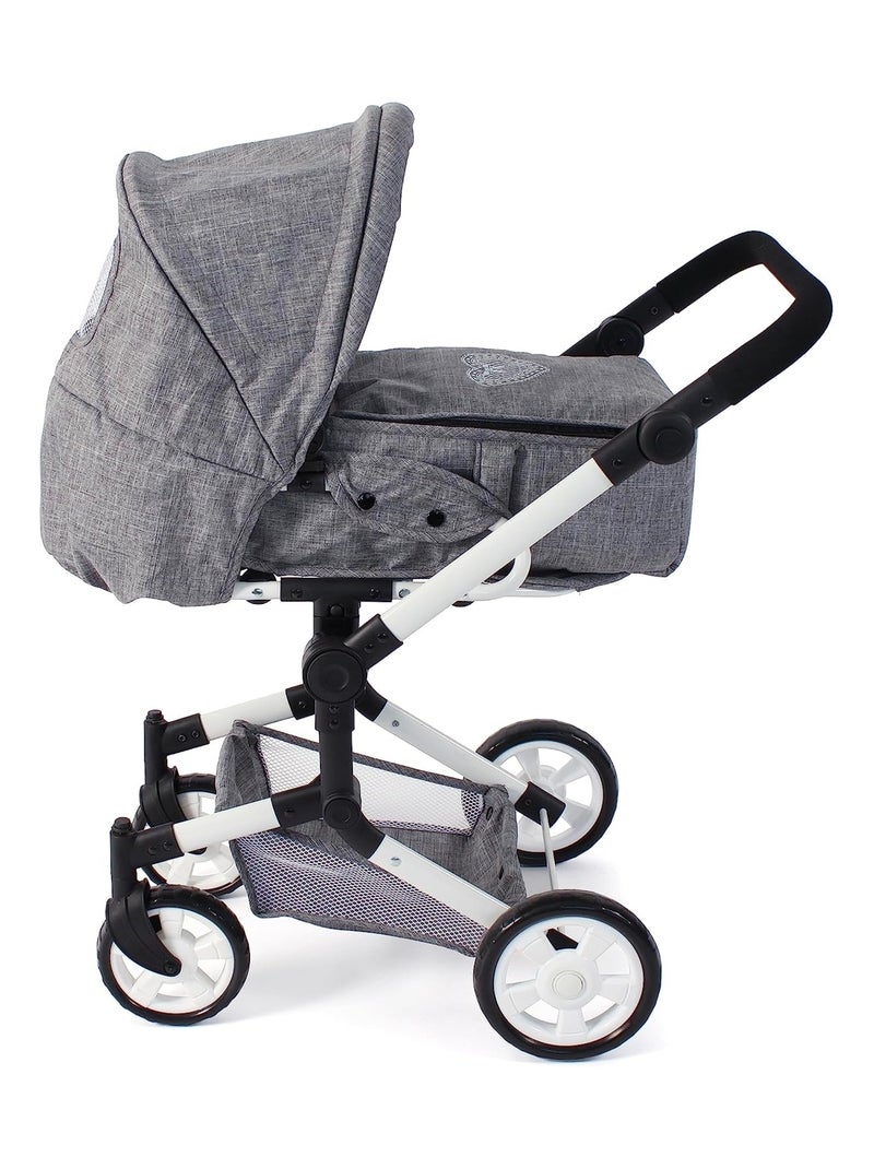 Poussette de poupée combinée JARA jean gris Gris - Kiabi