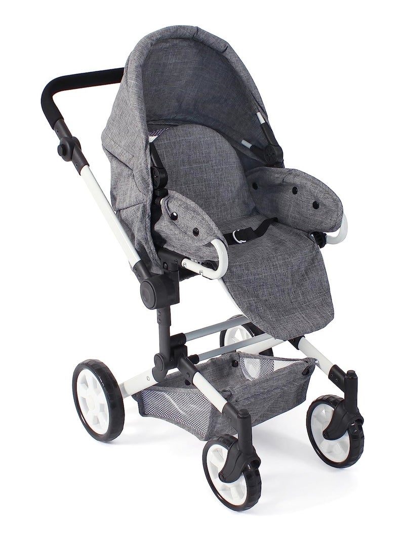 Poussette de poupée combinée JARA jean gris Gris - Kiabi