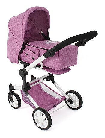 Poussette de poupée combinée JARA jean rose