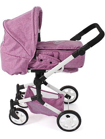 Poussette de poupée combinée JARA jean rose