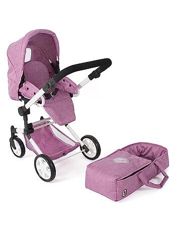 Poussette de poupée combinée JARA jean rose